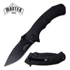 3.5" Black Plain Blade Tactical Utility EDC Spring Assisted Folding Knife - Tophatter's Army Products & Self Defense Collectible Weapons - Tophatter Daily Deals