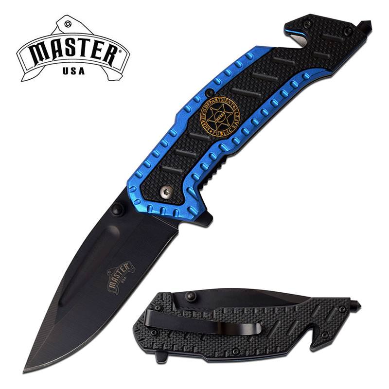 Sheriff Rescue Knife Police Spring Assisted Folding Blade Collectible Weapons - Tophatter Daily Deals