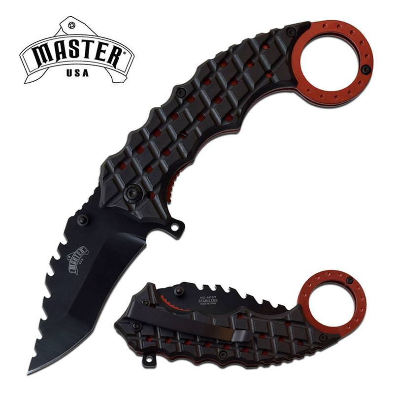Karambit Reverse Sawblade Spring Assisted Folding Pocket Knife - Tophatter's Guns'N'Weapons Store Collectible Weapons - Tophatter Daily Deals