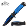 Blue Black Tactical EDC Blade Heavy Duty Spring Assist Knife Collectible Weapons - Tophatter Daily Deals
