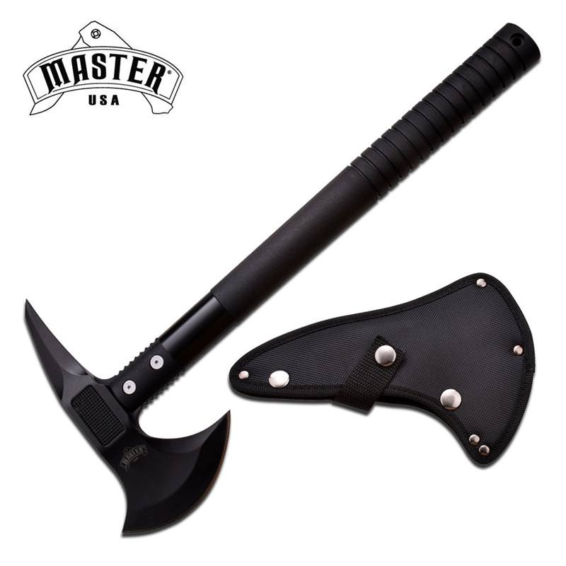 17 Inch Master USA Tactical Tomahawk Throwing Axe Hatchet - Jet Black - TOPHATTER'S ARMORY DEALS Collectible Weapons - Tophatter Daily Deals