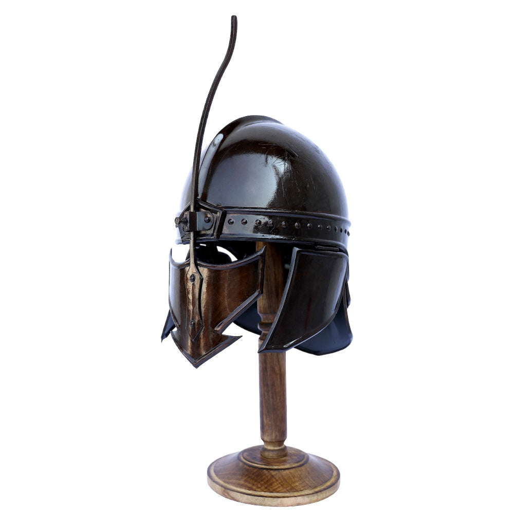 Medieval Armor Black Knight Helmet with Display Stand - Tophatter's Guns'N'Weapons Store Collectible Weapons - Tophatter Daily Deals