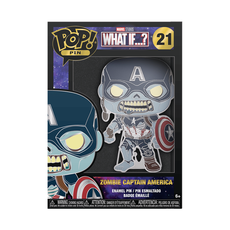 Marvel's What If...? – Zombie Captain America Pop! Enamel Pin Enamel Pin - Tophatter Daily Deals