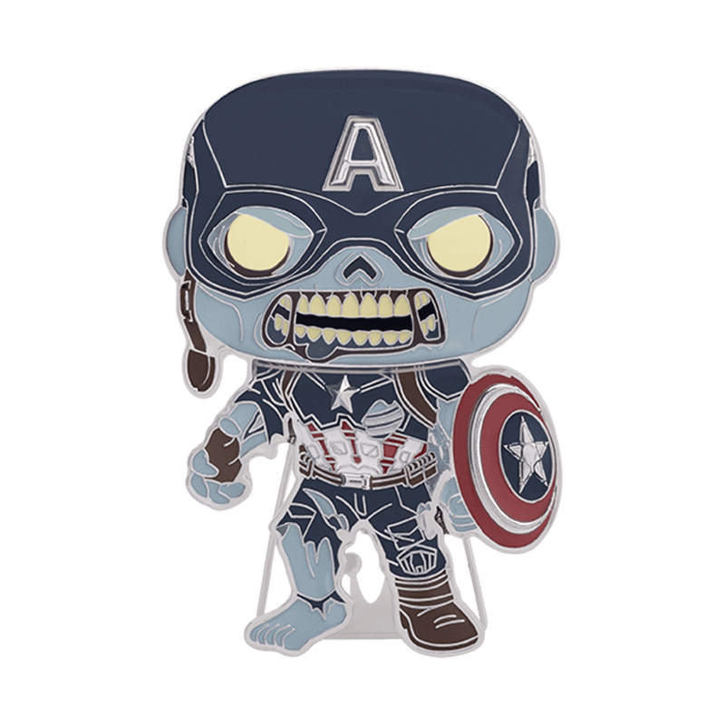 Marvel's What If...? – Zombie Captain America Pop! Enamel Pin Enamel Pin - Tophatter Daily Deals