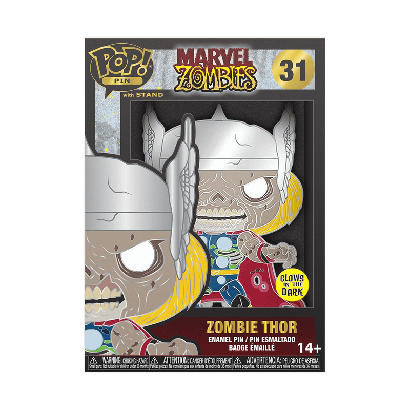 Marvel Zombies – Zombie Thor Glow-in-the-Dark Pop! Enamel Pin Enamel Pin - Tophatter Daily Deals