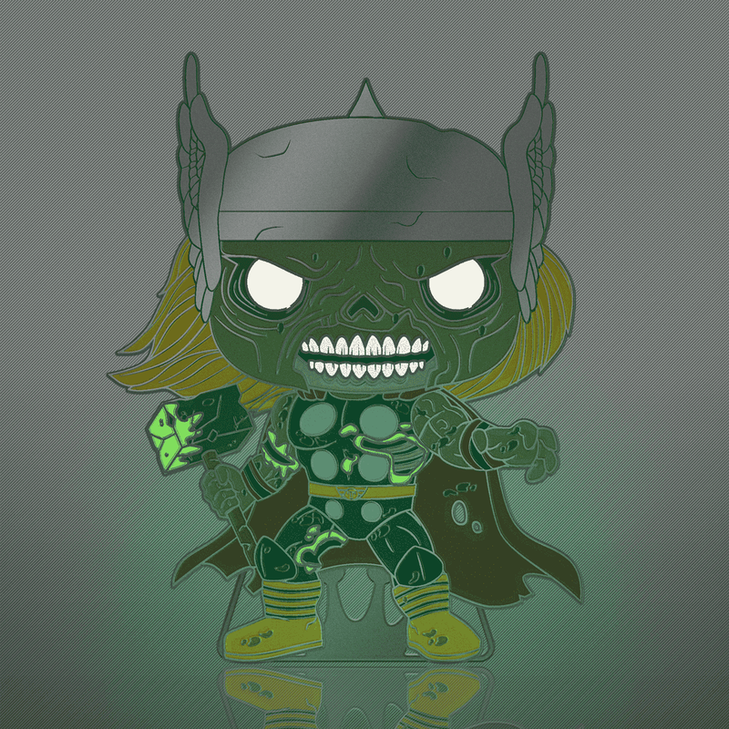Marvel Zombies – Zombie Thor Glow-in-the-Dark Pop! Enamel Pin Enamel Pin - Tophatter Daily Deals