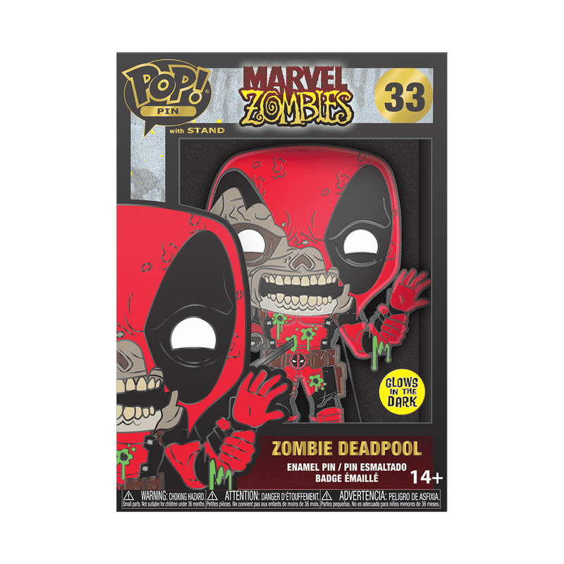 Marvel Zombies – Zombie Deadpool Glow-in-the-Dark Pop! Enamel Pin Enamel Pin - Tophatter Daily Deals