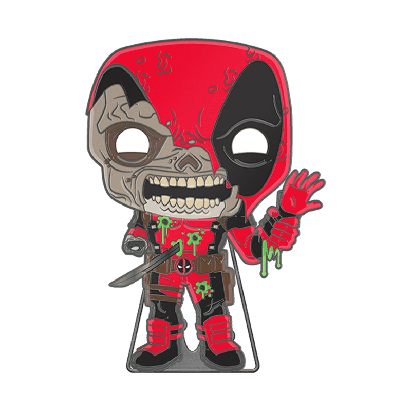 Marvel Zombies – Zombie Deadpool Glow-in-the-Dark Pop! Enamel Pin Enamel Pin - Tophatter Daily Deals