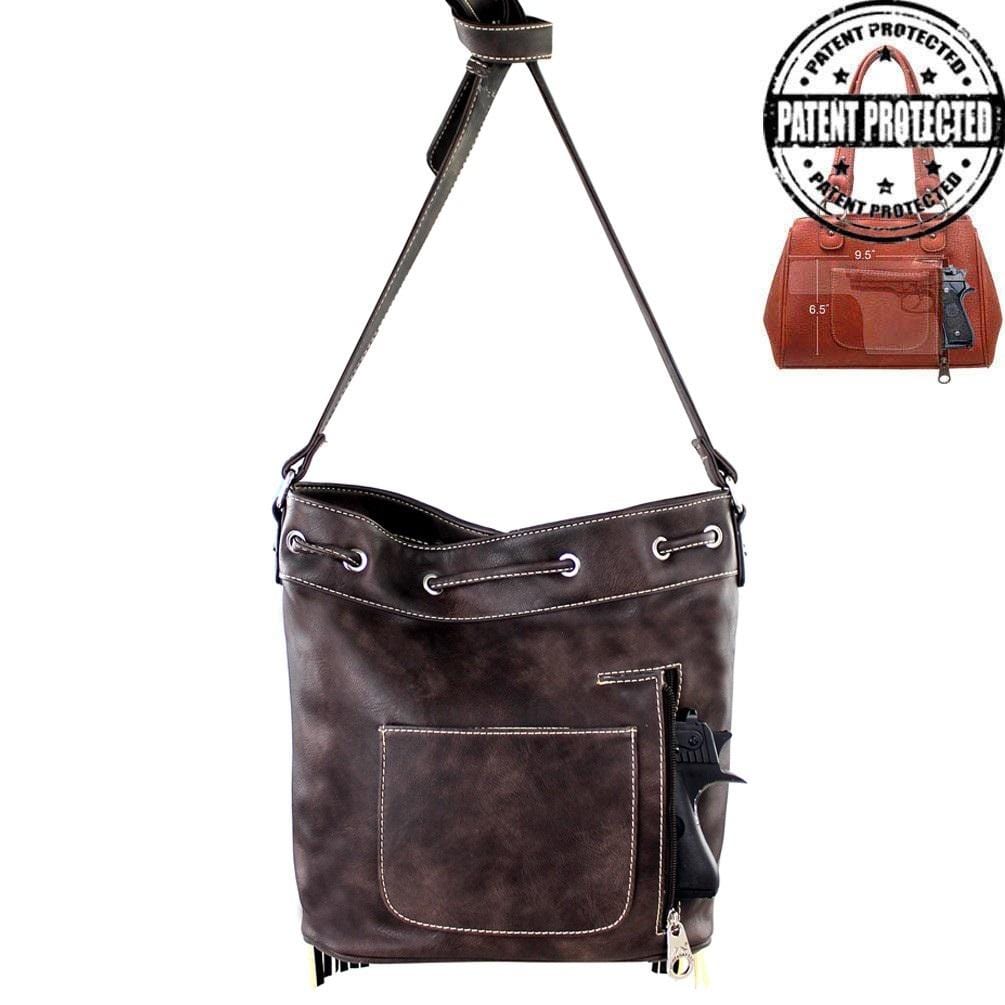 Montana West® Fringe Collection Concealed Carry Purse Cross Body Firearm Shoulder Bag Handgun Purses - Tophatter Daily Deals
