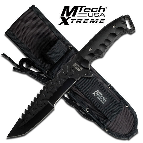 MTech Xtreme Full Tang Black Fixed Blade Tactical Fighter Knife w/Sheath Knife-Fixed - Tophatter Daily Deals