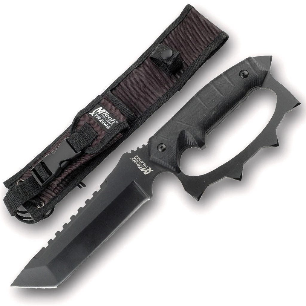 Tactical Knife Mtech 5.5" Tanto Blade Combat Fight Knuckle Guard - Tophatter's Guns'N'Weapons Store Collectible Weapons - Tophatter Daily Deals