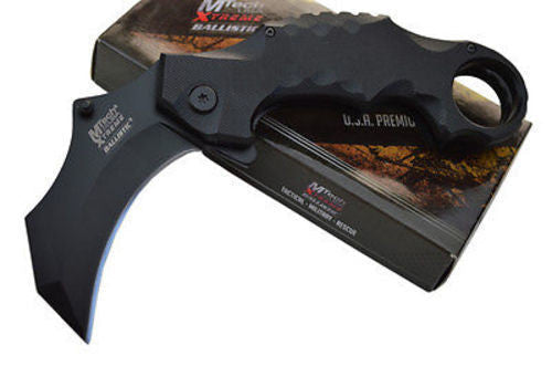 Black G10 Karambit Claw Spring Assisted Folding Knife Combat Tactical 8" Knife-Assist - Tophatter Daily Deals