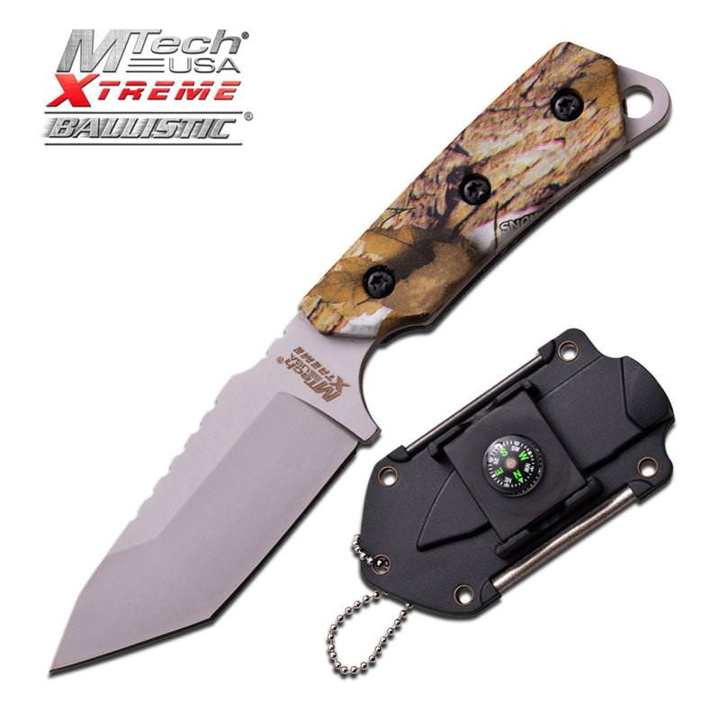 Mtech Fixed Blade Neck Knife Camo Tactical Survival Compass Firestarter - Tophatter's Guns'N'Weapons Store Collectible Weapons - Tophatter Daily Deals