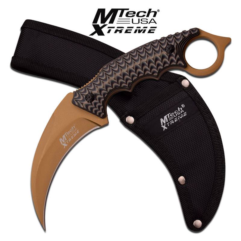 Mtech USa Xtreme Green Titanium Fixed Blade Karambit Knife Collectible Weapons - Tophatter Daily Deals