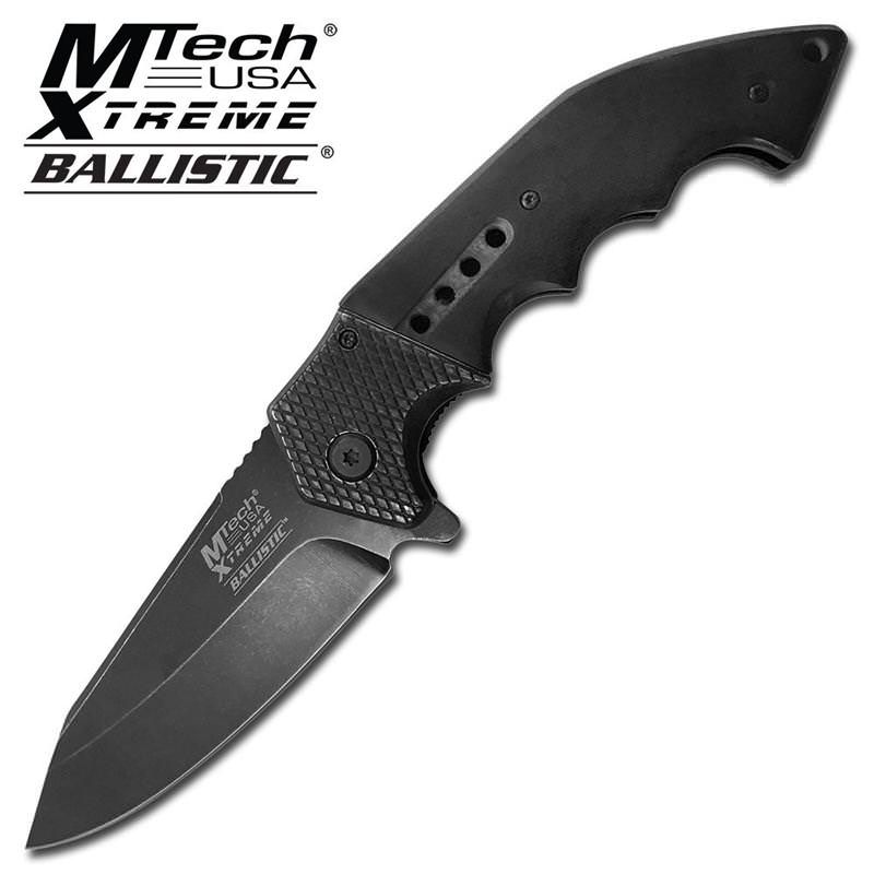 Mtech Heavy Tactical Spring Assist Knife With Black Pakkawood Handle - TOPHATTER'S ARMORY DEALS Collectible Weapons - Tophatter Daily Deals