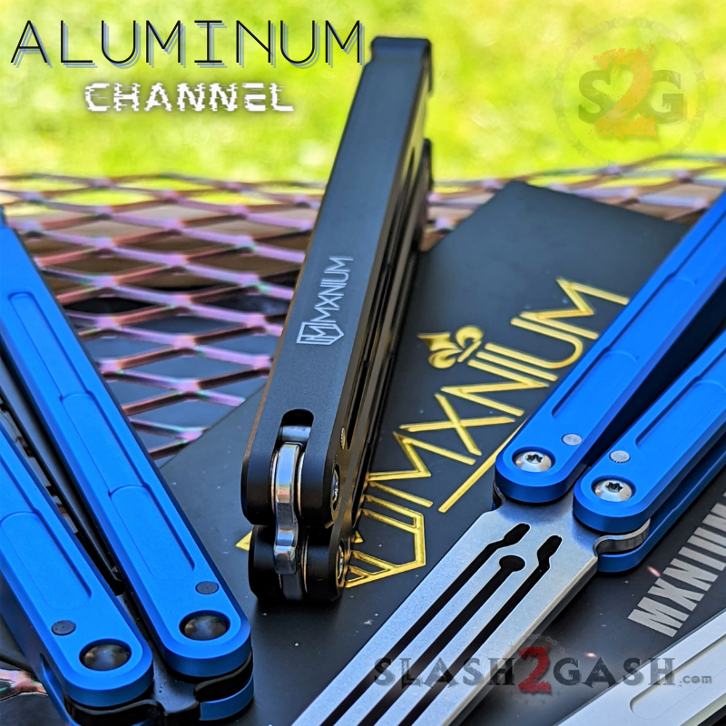 MXNIUM Channel Balisong Swordfish Butterfly Knife w/ Tuning Fork - DING Knife-Balisong - Tophatter Daily Deals
