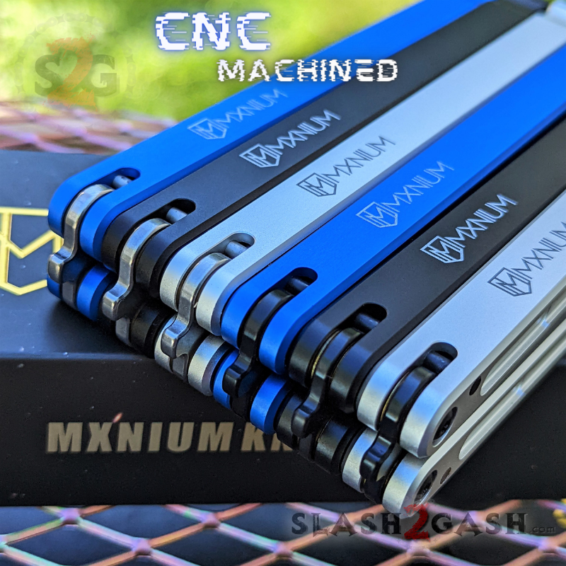 MXNIUM Channel Balisong Swordfish Butterfly Knife w/ Tuning Fork - DING Knife-Balisong - Tophatter Daily Deals