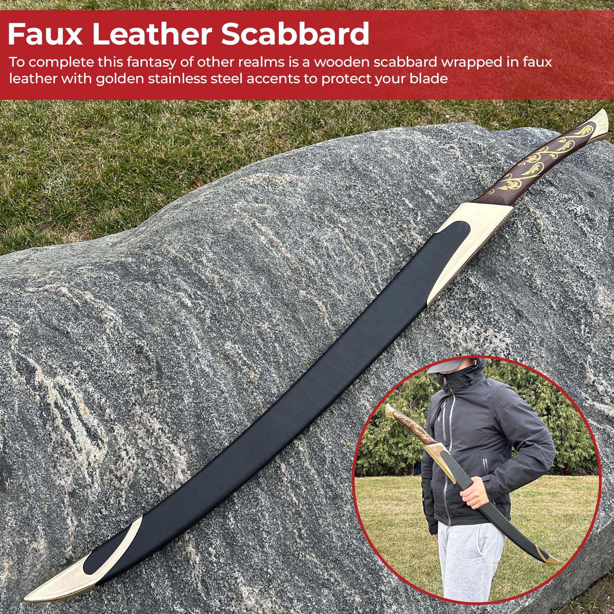 Mystical Elven Fantasy Scimitar Sword Replica swords - Tophatter Daily Deals