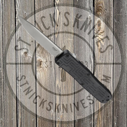 Boker Plus USA/Hogue OTF AUTO Knife 3.5" 154CM Stonewashed Blade, Black Aluminum Handles - 06EX260 Automatic Knives - Tophatter Daily Deals
