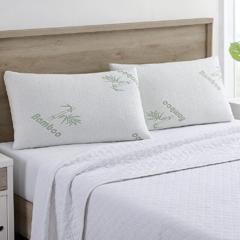 Deluxe Bamboo Memory Foam Pillows - 1 or 2 Pack Bedding - Tophatter Daily Deals