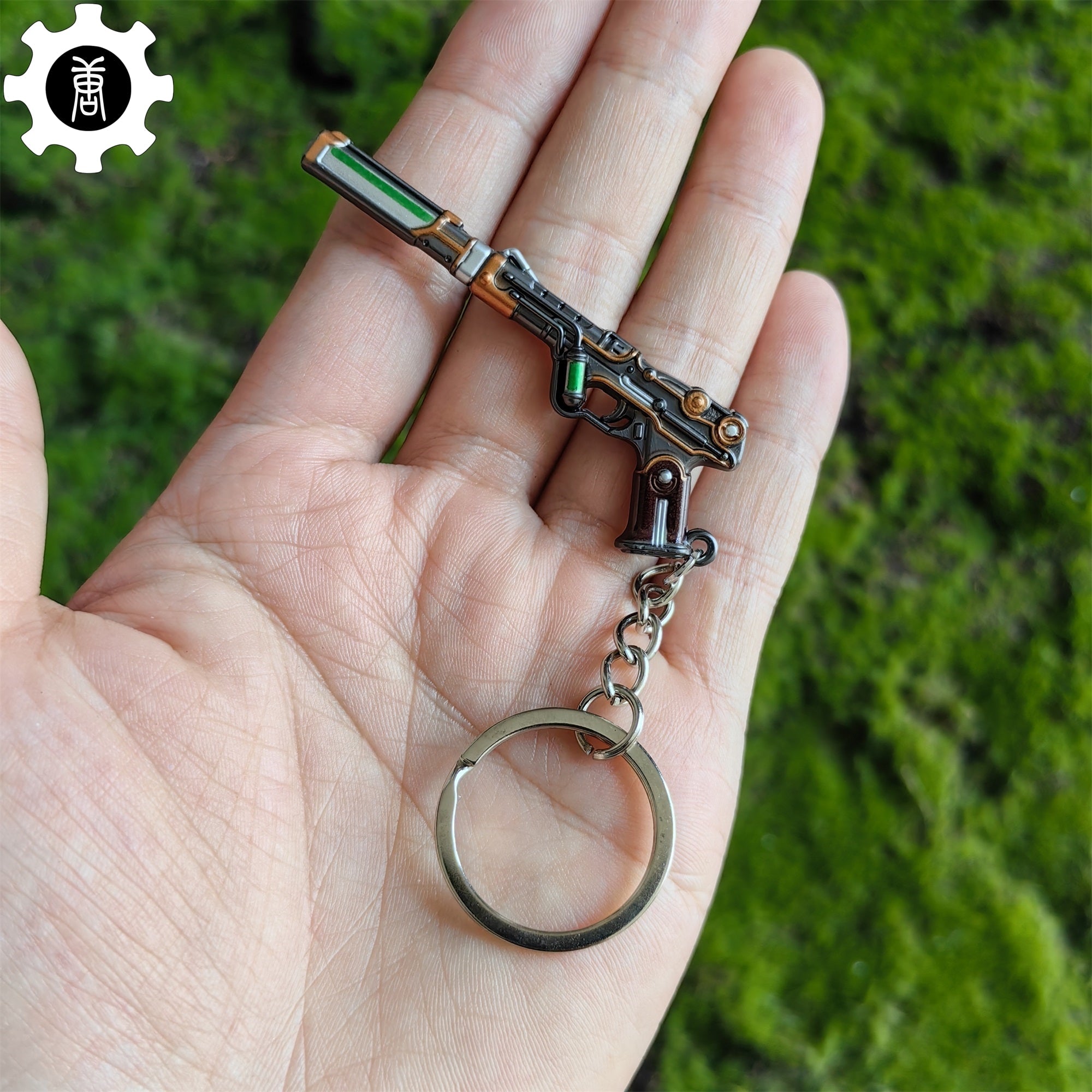 Metal Magepunk Ghost Gun Tiny KeyChain Pendant Green - Tophatter Daily Deals