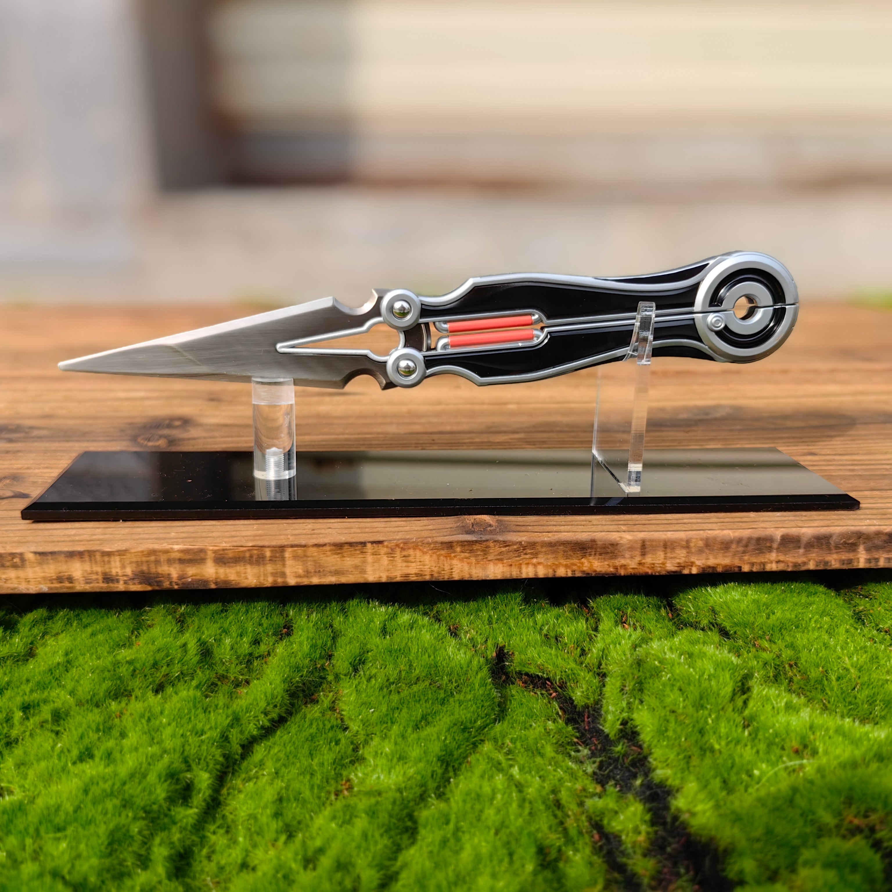 Metal Magepunk 3.0 Sparkswitch Knife Dull Blade Replica For Display Black & Stand B - Tophatter Daily Deals