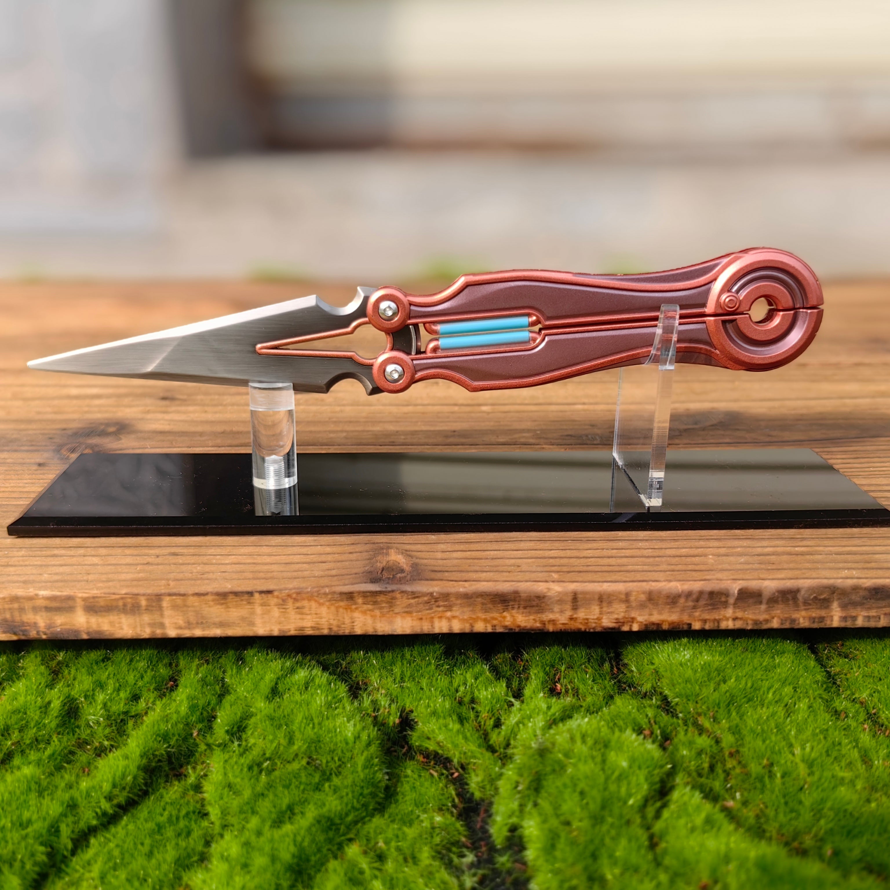 Metal Magepunk 3.0 Sparkswitch Knife Dull Blade Replica For Display Brown & Stand B - Tophatter Daily Deals