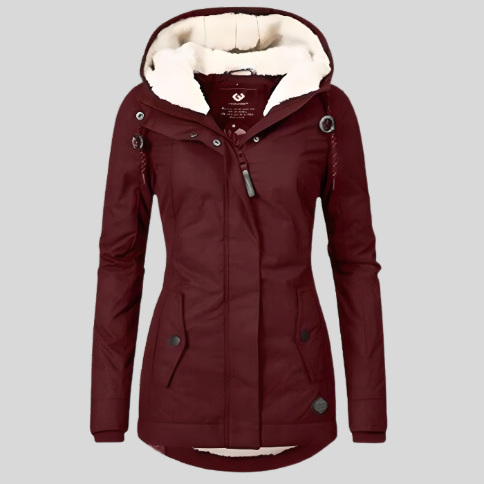 Waterproof Women's Parka - Long Hooded, Insulated Winter Red - Tophatter Daily Deals