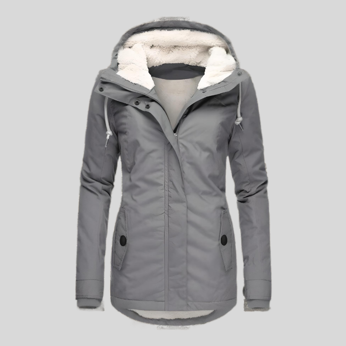 Waterproof Women's Parka - Long Hooded, Insulated Winter Gray - Tophatter Daily Deals