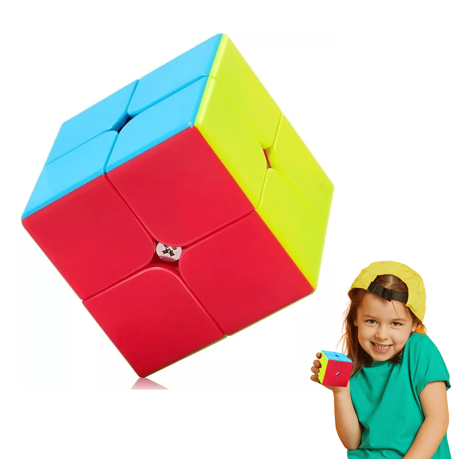 Magic Rubik's Cube - 2x2x2 Speed Cube Fast Smooth Turning Solid Durable & Stickerless Sports Toys - Tophatter Daily Deals