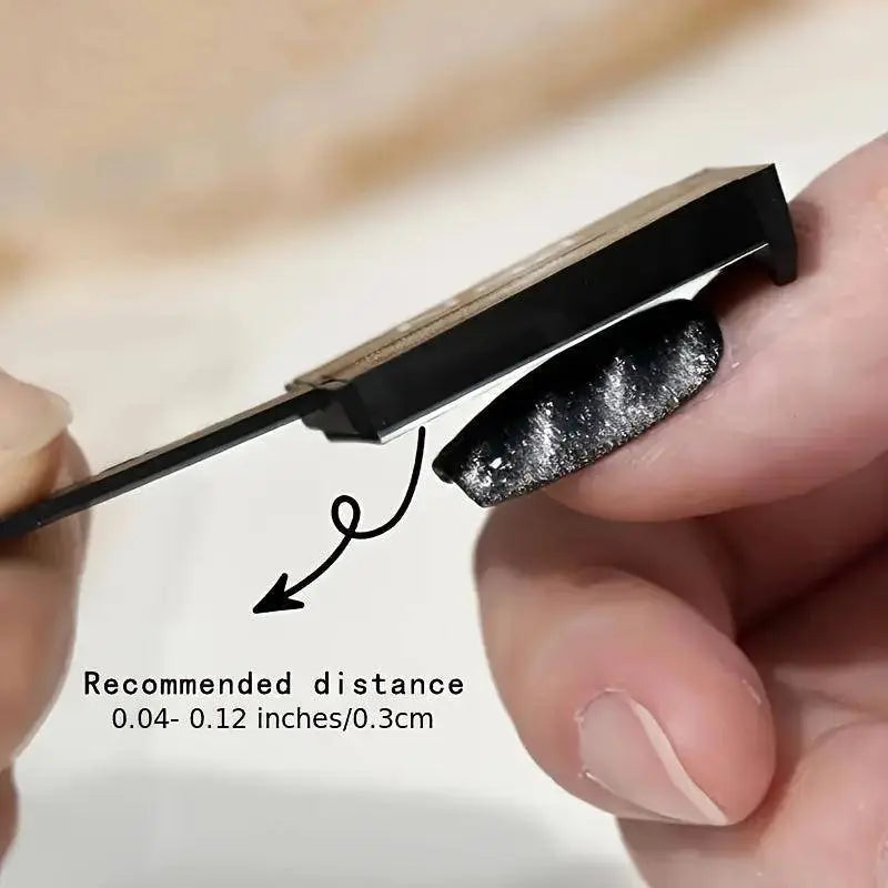 Magnetic Cat Eye Nail Polish Gel with Heart & Wave Patterns - Strong Square Magnet, Scent-Free Manicure Tool for Hands, Feet & Nails - Tophatter Daily Deals