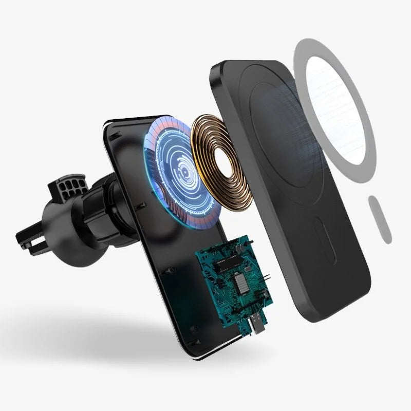 Magnetic Wireless Car Charger Vent Mount Fast Charge - Tophatter Daily Deals