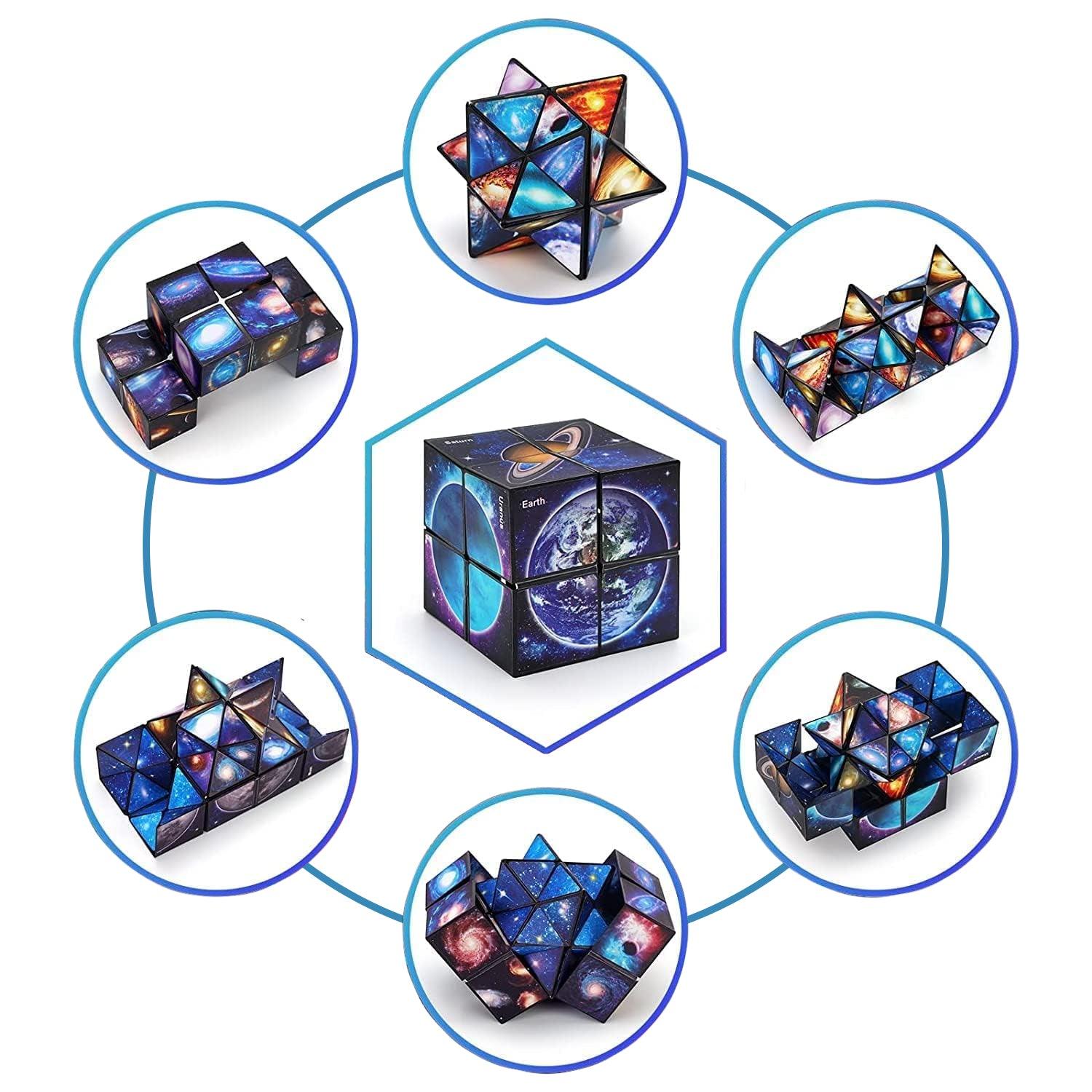 Changeable Magnetic Magic Cube - 3D Hand Flip Puzzle Anti Stress Gift Toys Christmas Toys - Tophatter Daily Deals