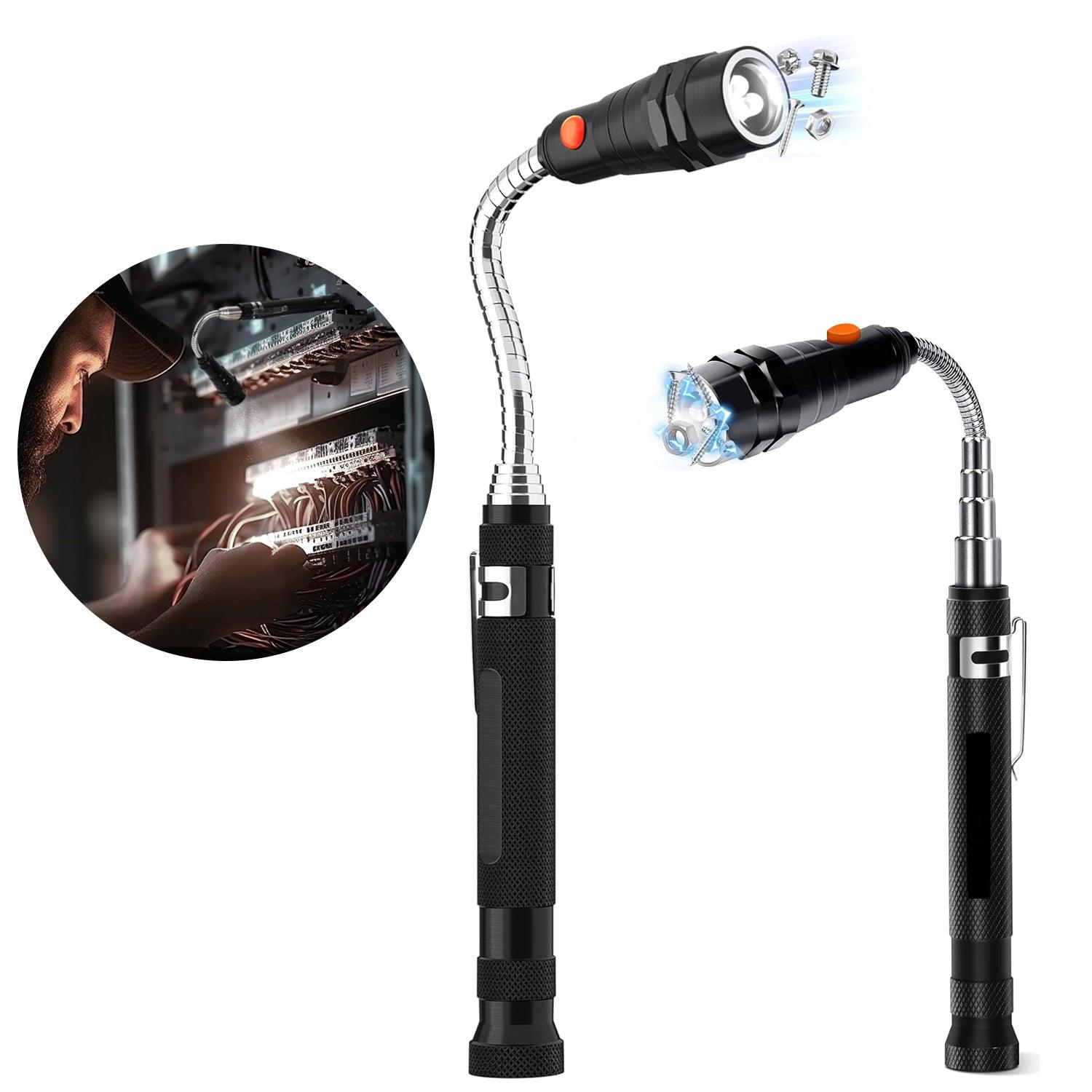 Magnetic Pickup Tool - LED Torch Telescopic Magnetic Pick up Tool Pick-up Stick with Magnet Tools - Tophatter Daily Deals