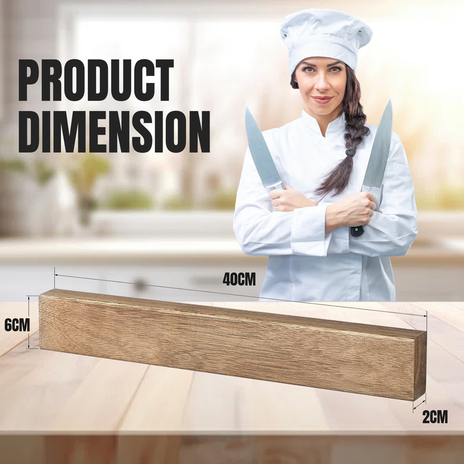 Magnetic Knife Holder – Wall Mounted Stainless Steel Strip for Kitchen Knives & Utensils Kitchen - Tophatter Daily Deals