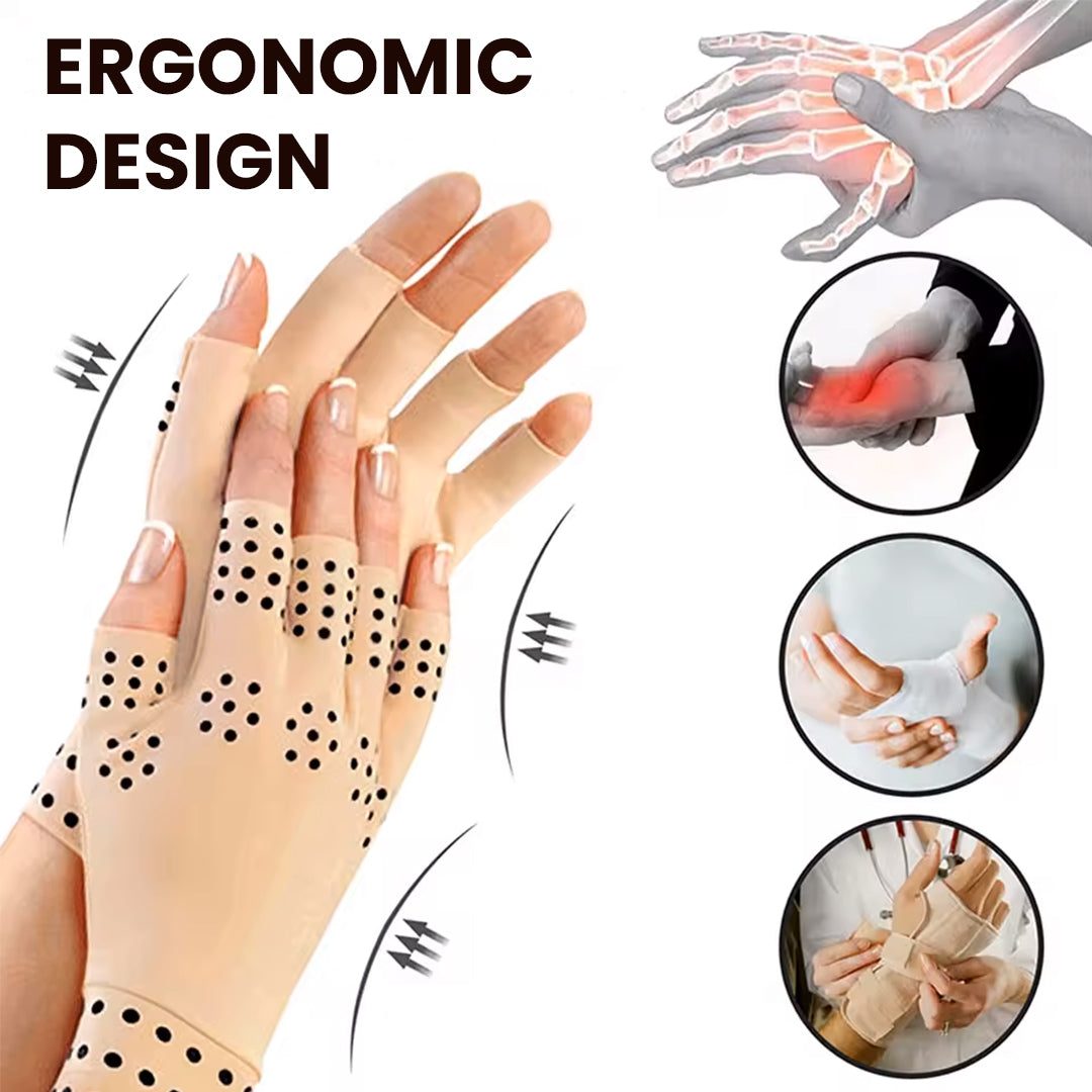 Magnetic Arthritis Gloves – Compression Gloves for Hand & Wrist Support for Pain Relief (Pair) Gloves - Tophatter Daily Deals