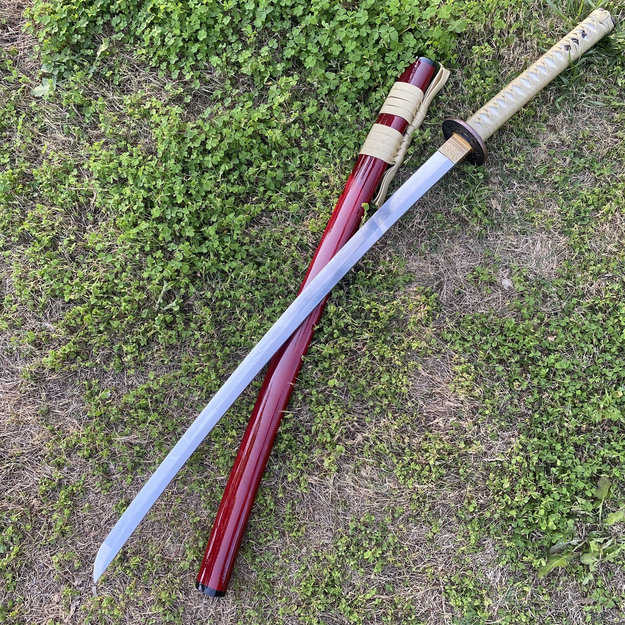 Traditional Japanese Katana Magpie Playing With Plum Blossoms - Tophatter Daily Deals