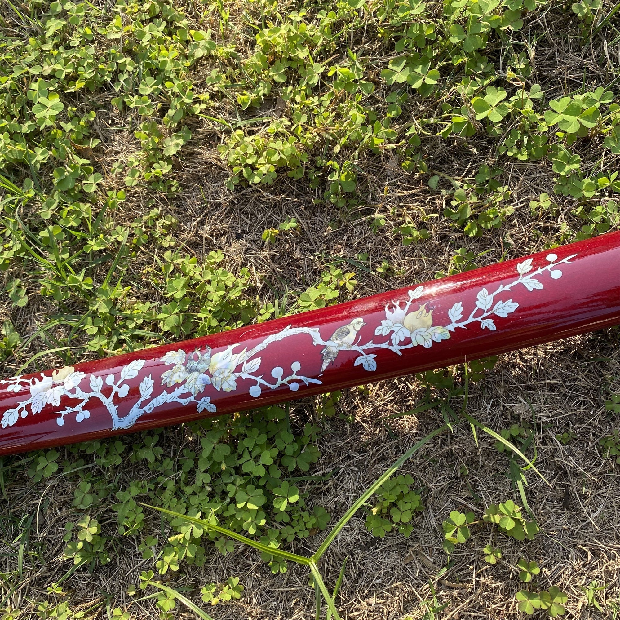 Traditional Japanese Katana Magpie Playing With Plum Blossoms - Tophatter Daily Deals