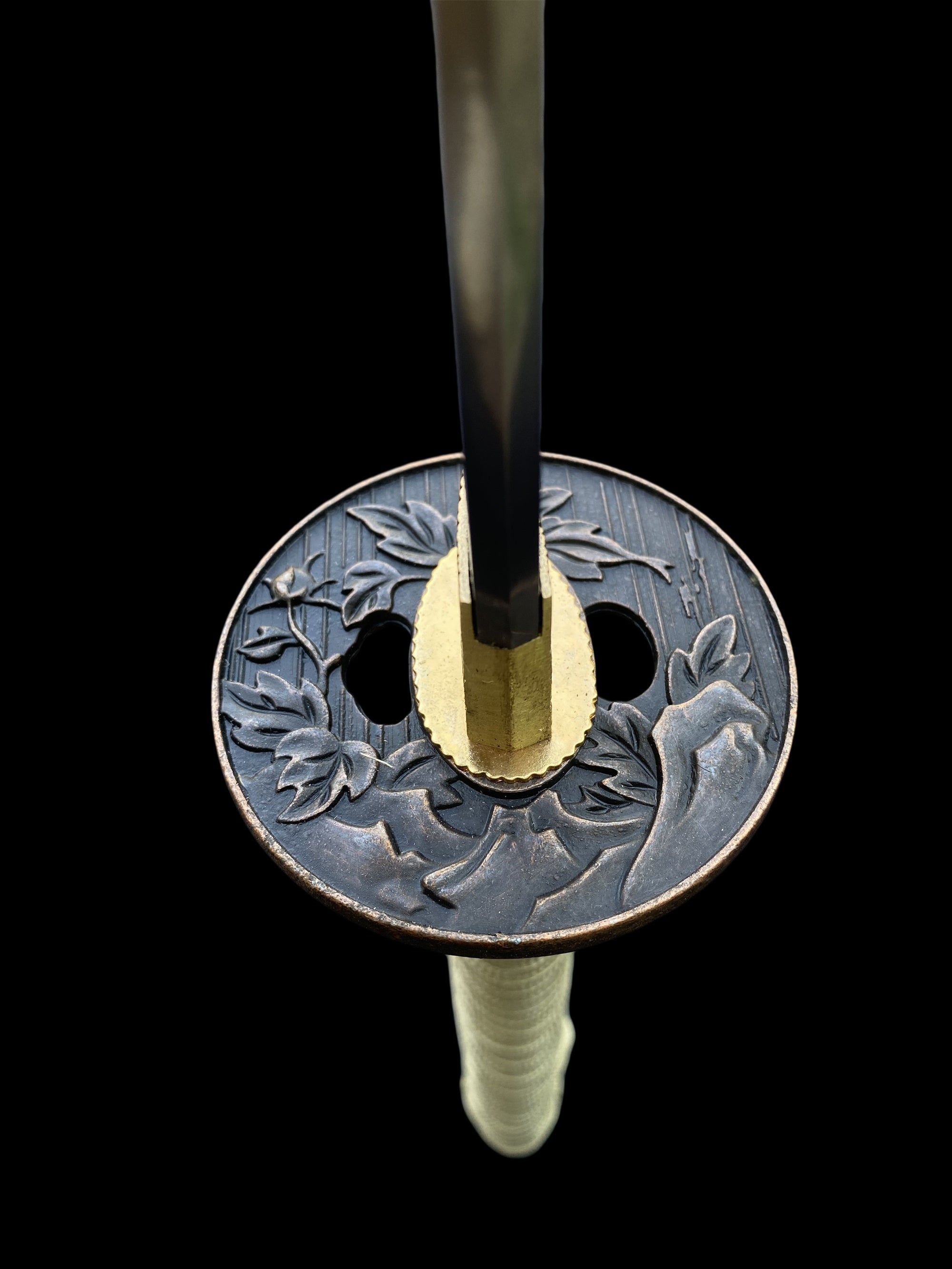 Traditional Japanese Katana Magpie Playing With Plum Blossoms - Tophatter Daily Deals