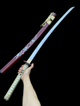 Traditional Japanese Katana Magpie Playing With Plum Blossoms - Tophatter Daily Deals