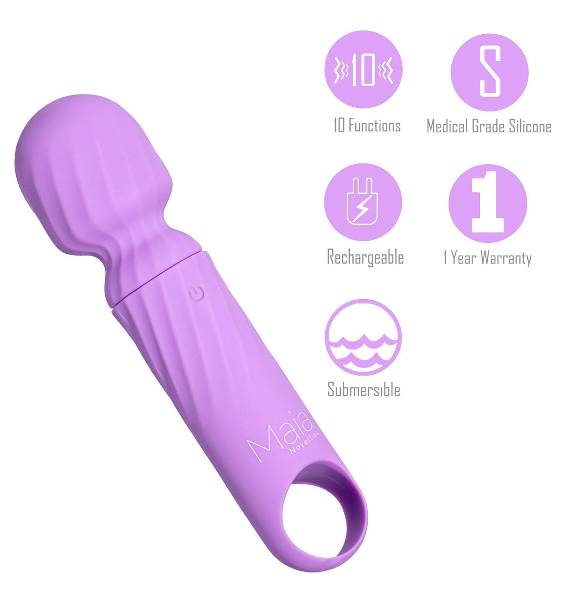 Maia Dolly Mini Massage Wand Purple > Sex Toys > Mini Massagers - Tophatter Daily Deals