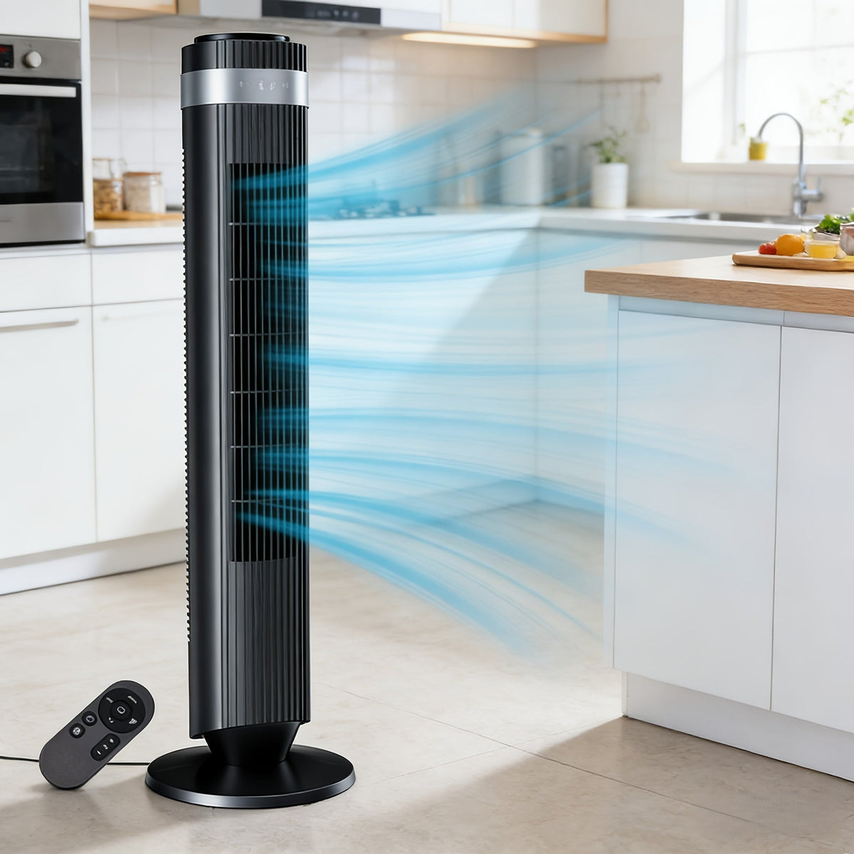 Bladeless Tower Fan - 5 Speeds, 64° Oscillating, Remote & Timer Household Appliances - Tophatter Daily Deals