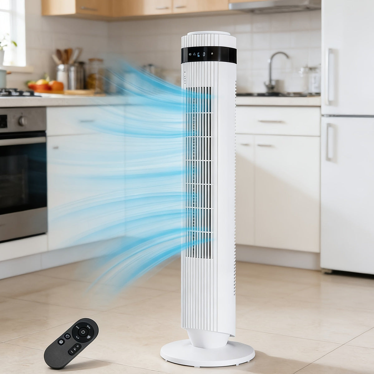 Bladeless Tower Fan - 5 Speeds, 64° Oscillating, Remote & Timer Household Appliances - Tophatter Daily Deals