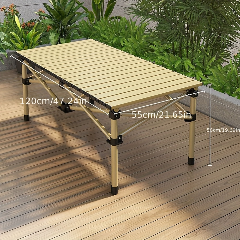 Portable Folding Camping Table for 4-6 People Adjustable Height Picnic BBQ Table Outdoor Recreation - Tophatter Daily Deals