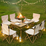 Portable Folding Camping Table for 4-6 People Adjustable Height Picnic BBQ Table Outdoor Recreation - Tophatter Daily Deals