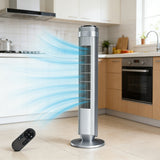 Bladeless Tower Fan - 5 Speeds, 64° Oscillating, Remote & Timer Grey Household Appliances - Tophatter Daily Deals