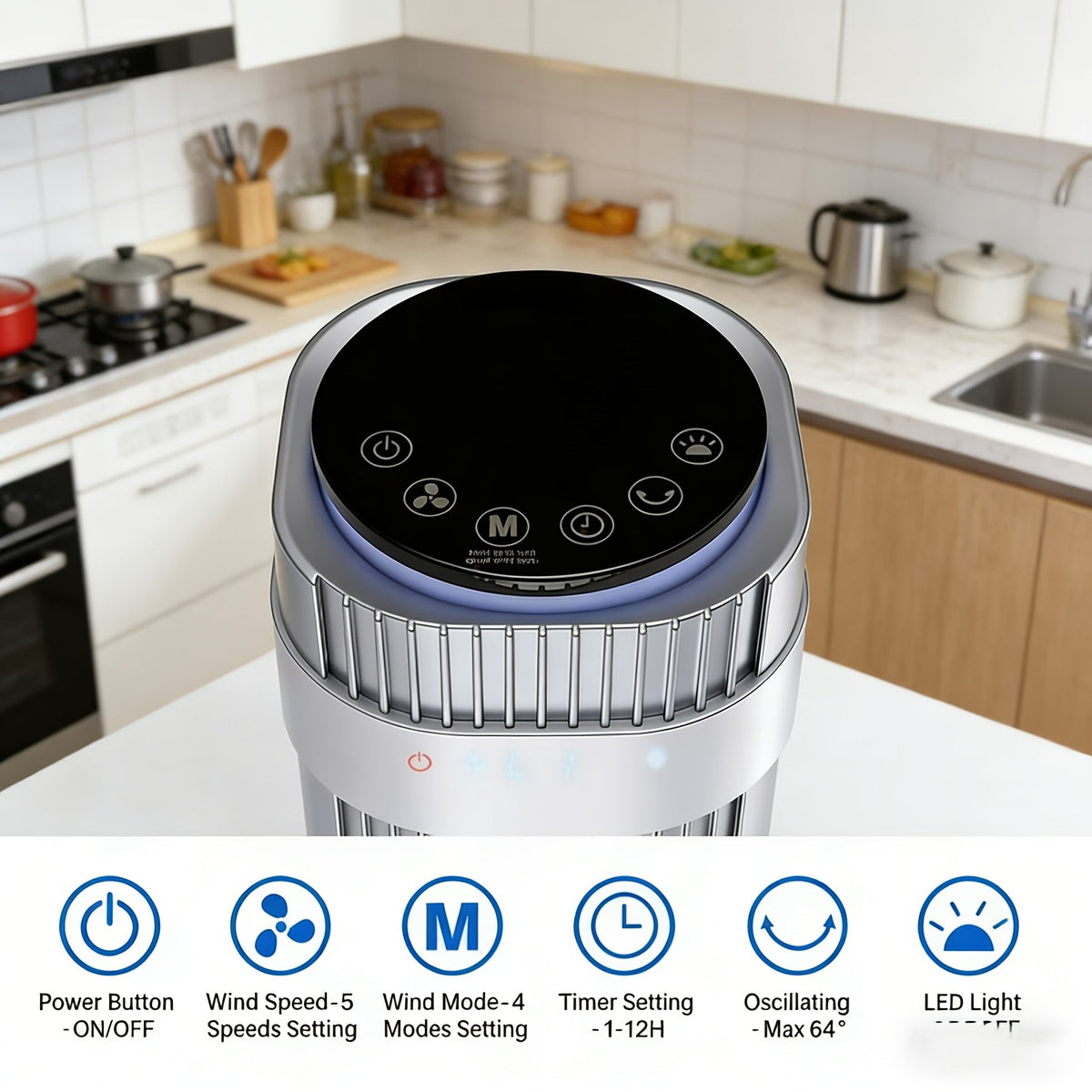 Bladeless Tower Fan - 5 Speeds, 64° Oscillating, Remote & Timer Household Appliances - Tophatter Daily Deals