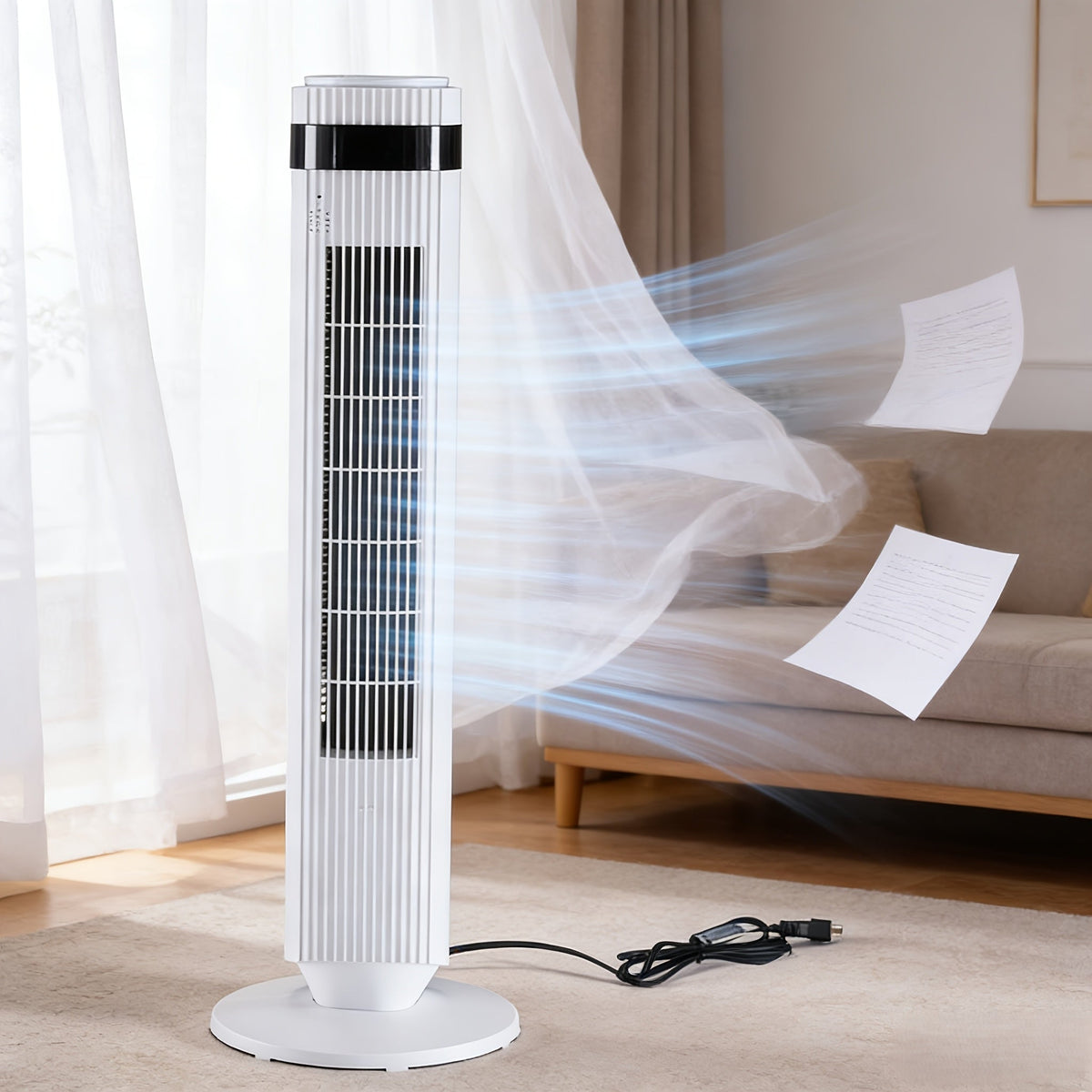 Bladeless Tower Fan - 5 Speeds, 64° Oscillating, Remote & Timer Household Appliances - Tophatter Daily Deals