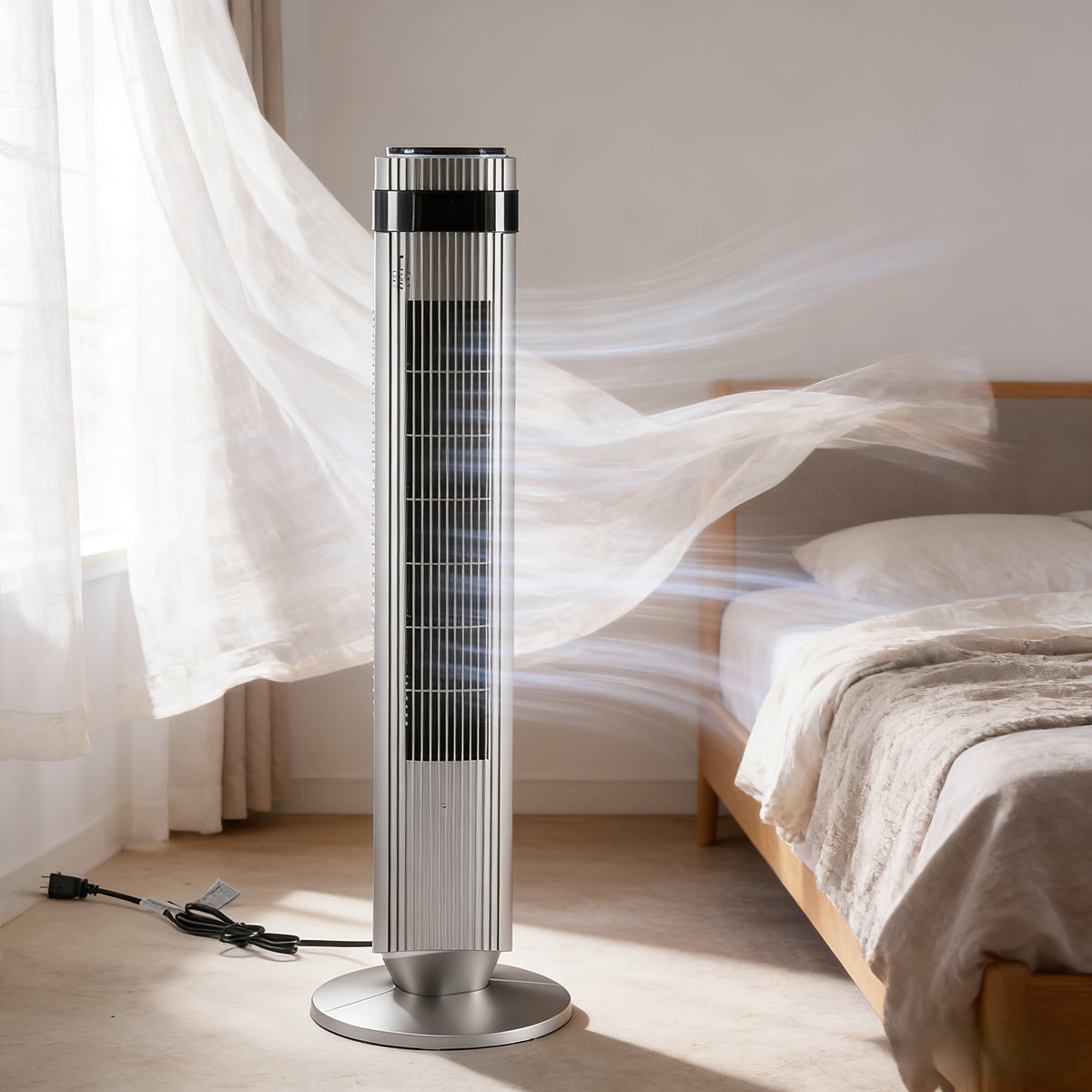 Bladeless Tower Fan - 5 Speeds, 64° Oscillating, Remote & Timer Household Appliances - Tophatter Daily Deals