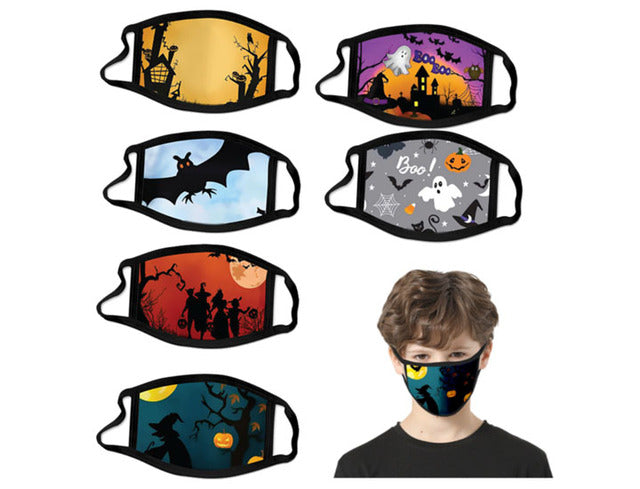 6-Pack Kids' Halloween-Themed Reusable Face Mask Health & Wellness - Tophatter Daily Deals